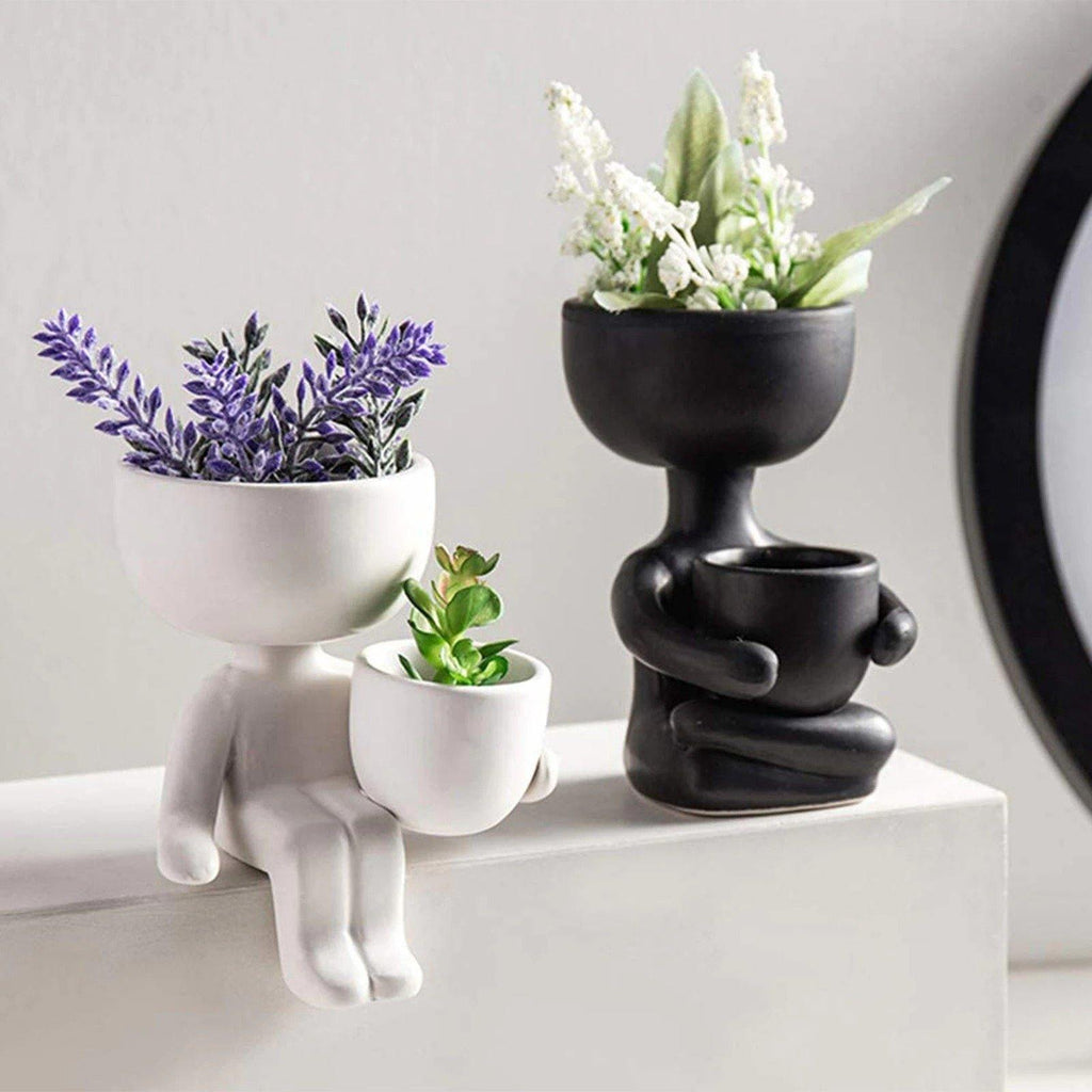 Petite Person Clay Succulent Planter